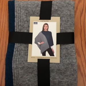 Wool/cashmere blend poncho